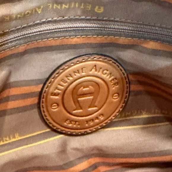 VTG 2000 Etienne Aigner Velden Core  Cognac Leather Compartment Shoulder Bag - Picture 7 of 15